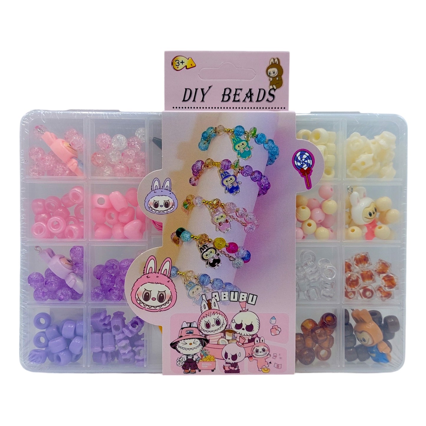 Комплект мъниста с герои за гривни - Labubu