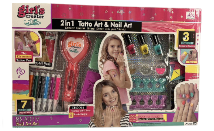 2в1 Комплект за маникюр и татуировки – Girls Creator Nail & Tattoo Art Set