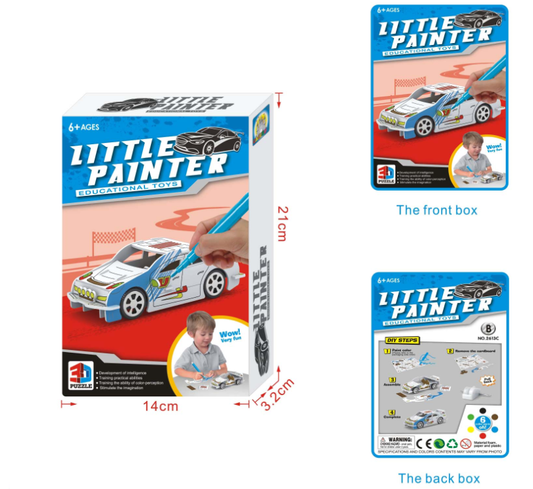 Little Painter – Креативен 3D пъзел кола за оцветяване