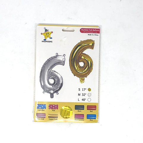 Фолиев балон – Цифра 6 (17"/32"/40")