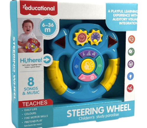 Бебешки музикален волан Educational Steering Wheel – с песни и светлини
