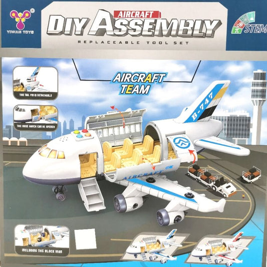 Самолет за сглобяване DIY Aircraft Assembly B-747 със светлини и звук