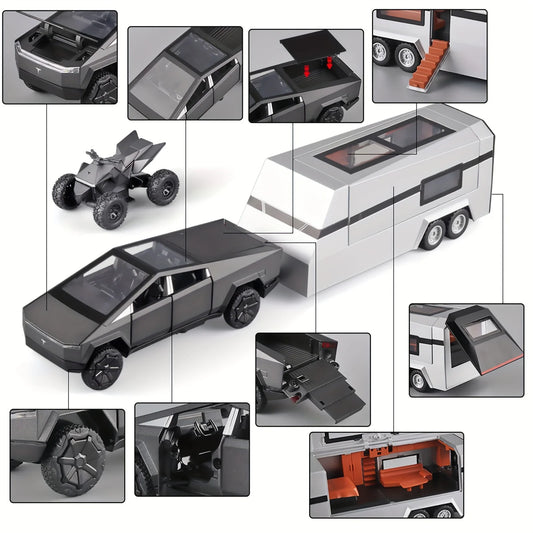Tesla Cybertruck Camper Set – Pickup + Каравана + ATV