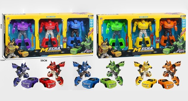 Комплект трансформиращи се роботи Mecha – 2 в 1 коли и герои
