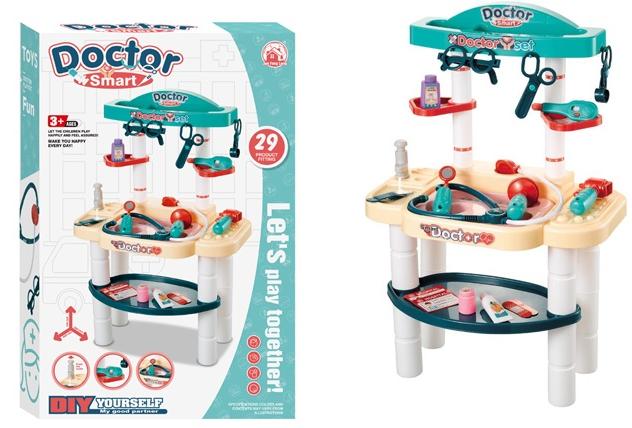 Детски лекарски комплект Doctor Smart – медицинска маса с 29 аксесоара