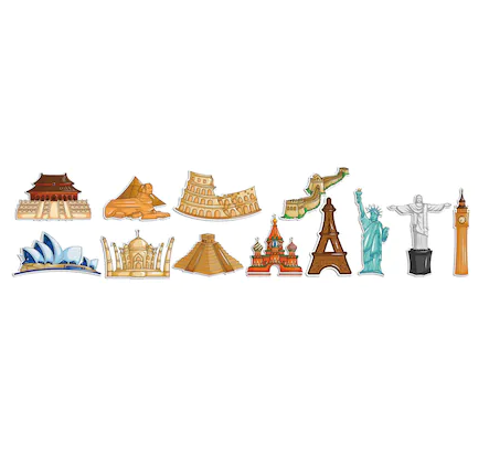 Магнитен пъзел „Световни забележителности“ – 30+ части