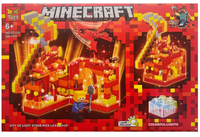 Конструктор LED Minecraft – 366 части | Съвместим с Lego | За деца 6+