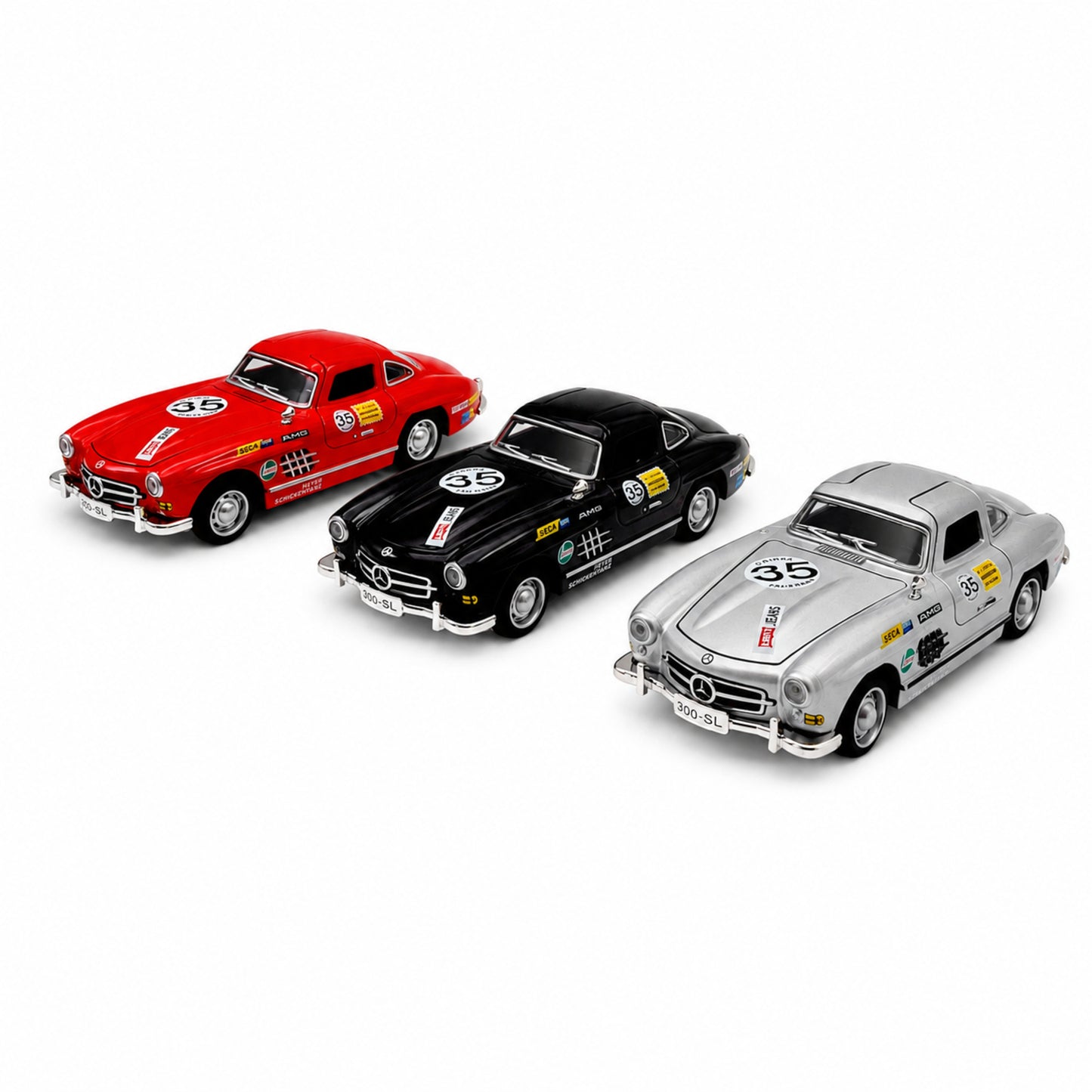 Метални модели Mercedes-Benz 300 SL Gullwing Racing №35 в три цвята