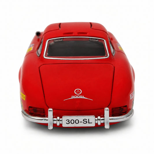 Червен метален модел Mercedes-Benz 300 SL Gullwing Racing №35 – заден изглед