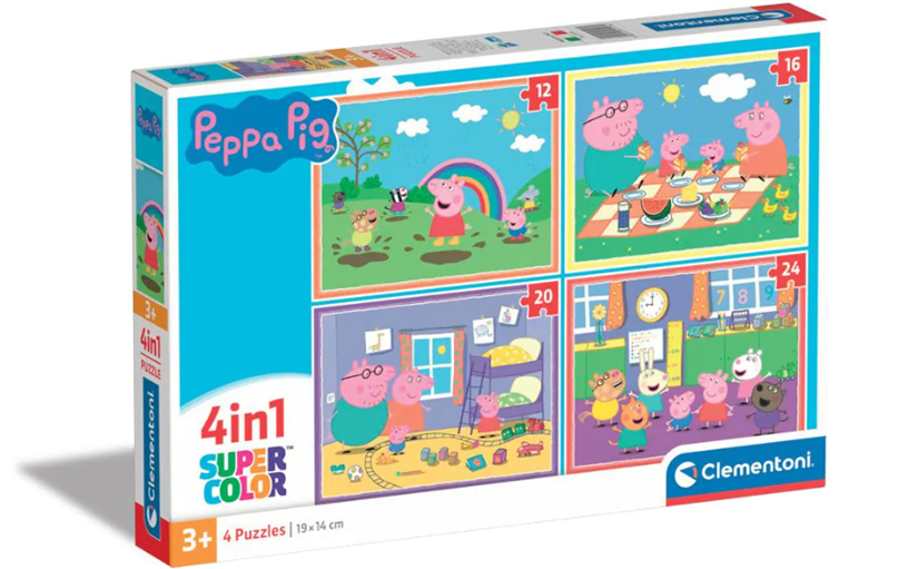 Пъзел Peppa Pig 4 в 1 – Clementoni SuperColor