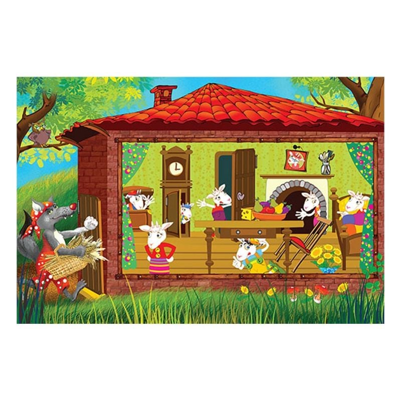 Детски пъзел „Вълкът и седемте козлета“ – 60 части