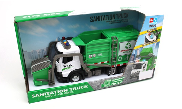 Камион за боклук – модел със зелен контейнер