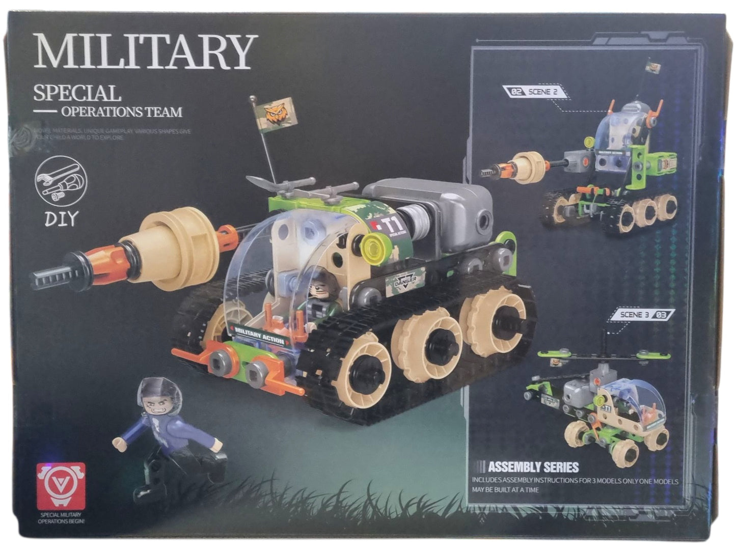 Военен конструктор 3 в 1 – танк, хеликоптер и бойна машина | 185 части | Military Special Ops