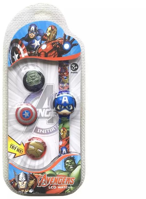 Детски LCD часовник Avengers с 3D капачета