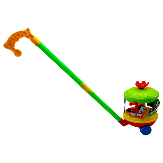 Детска играчка за бутане – въртележка с кончета