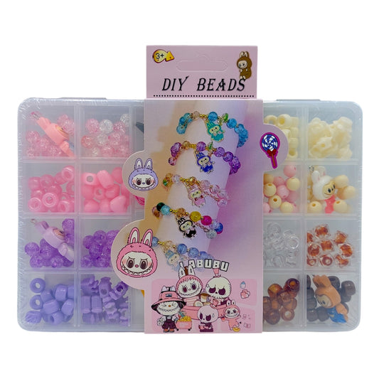 Комплект мъниста с герои за гривни - Labubu