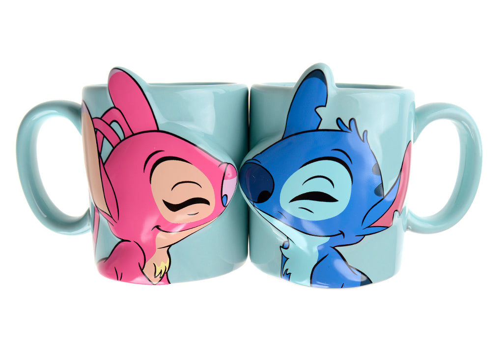 Комплект 3D керамични чаши Stitch стил – 2 броя, 200 мл