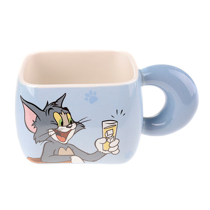 Керамична чаша Tom & Jerry с капак и сламка – 200 мл