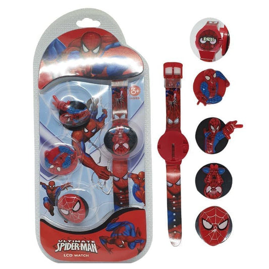 Детски LCD часовник Spider-Man с 3D капачета