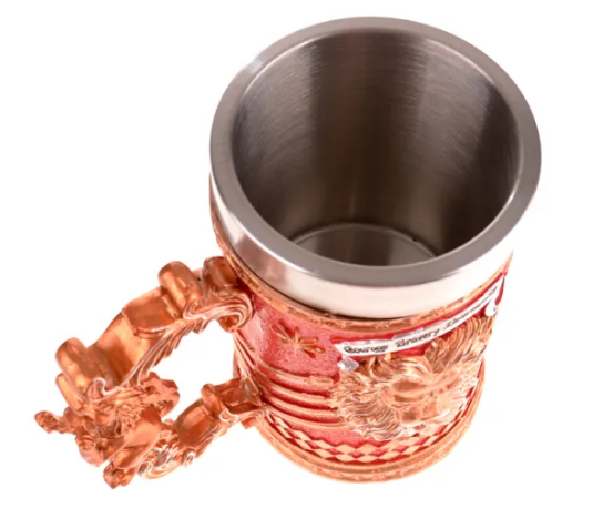 Чаша Gryffindor – декоративна халба със златни релефи (Harry Potter стил)