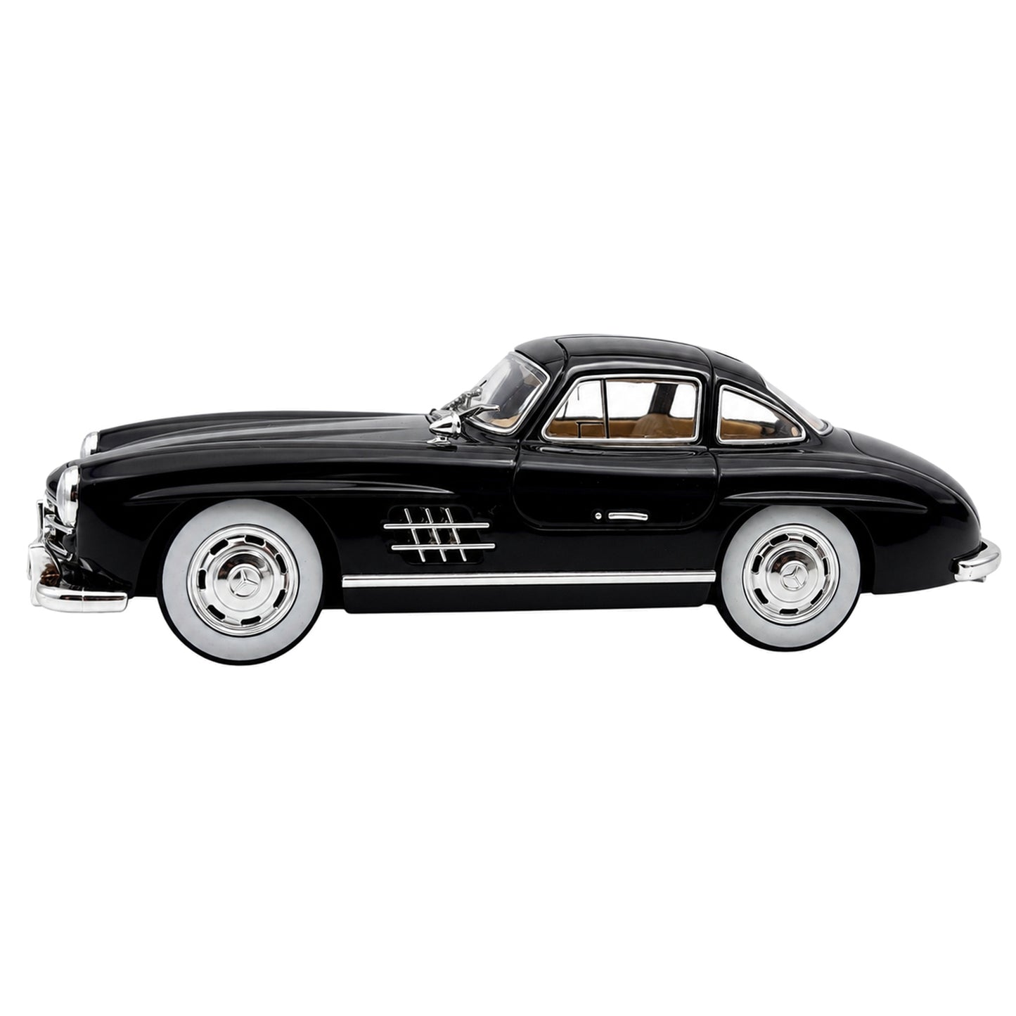 Метален модел Mercedes-Benz 300 SL Gullwing в черно – страничен изглед