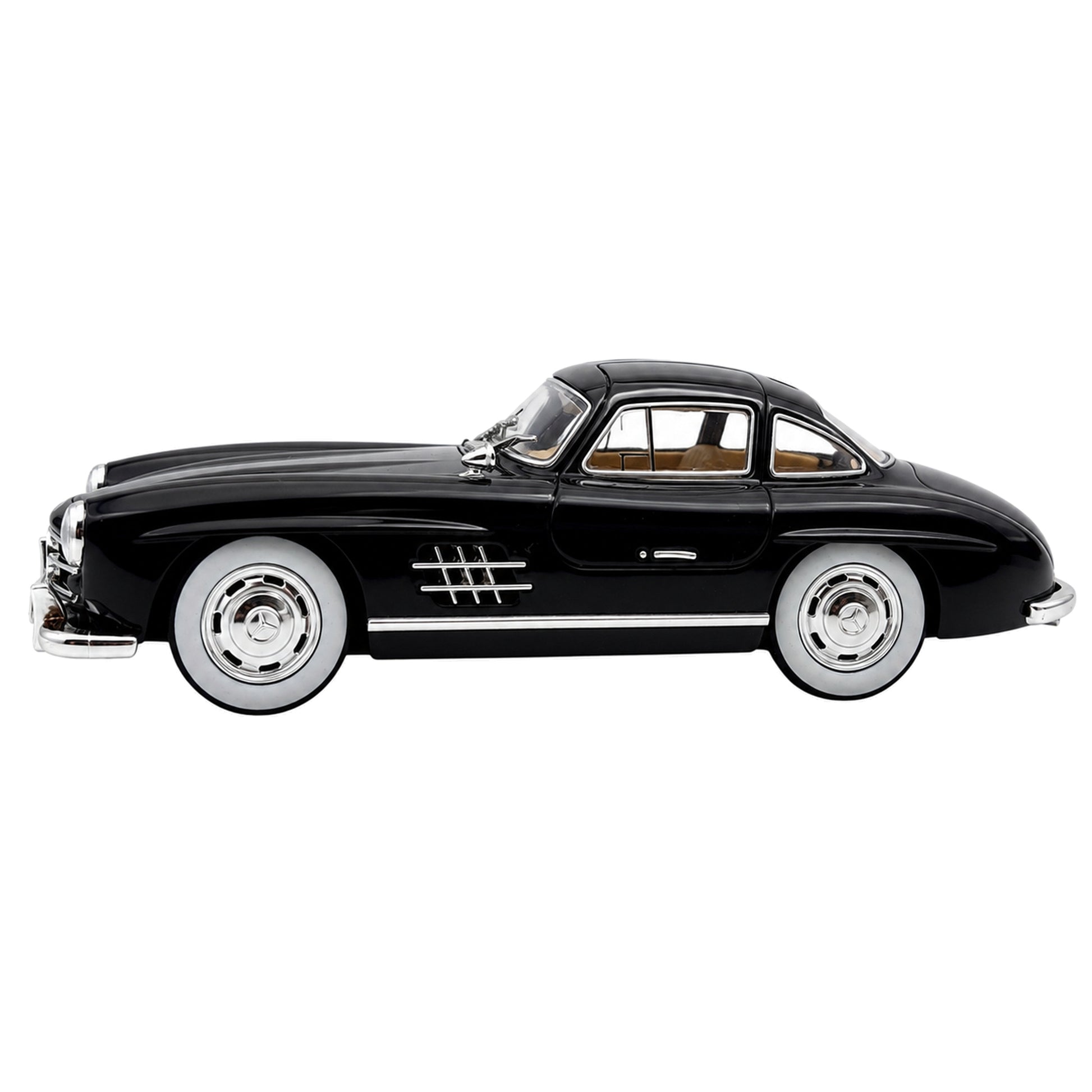Метален модел Mercedes-Benz 300 SL Gullwing в черно – страничен изглед