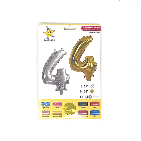Фолиев балон – Цифра 4 (17"/32")