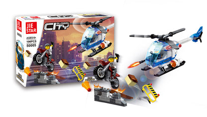 Конструктор Police Chase – полицейски хеликоптер и мотор (196 части)