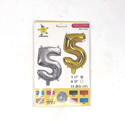 Фолиев балон – Цифра 5 (17"/32")