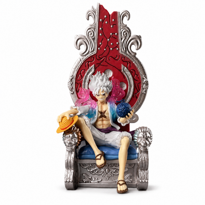 Аниме фигура Luffy Gear 5 на трон с черен сменяем аксесоар – преден изглед