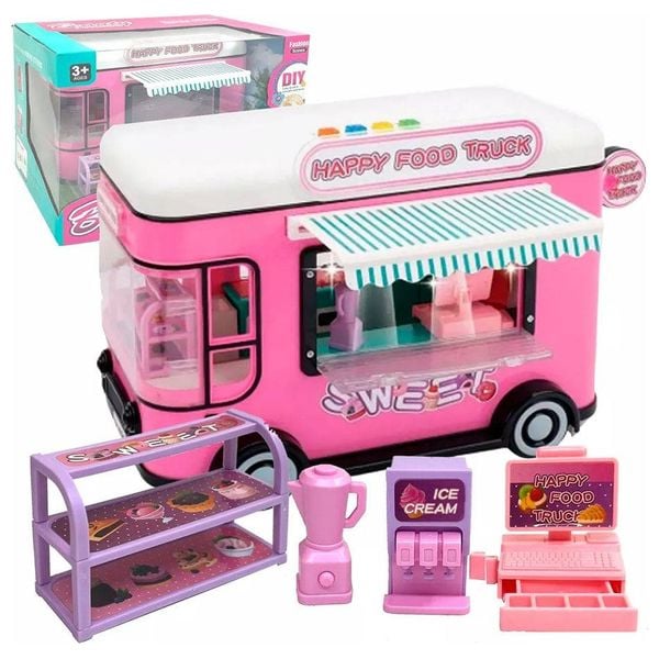 Розов Food Truck за деца – комплект с аксесоари