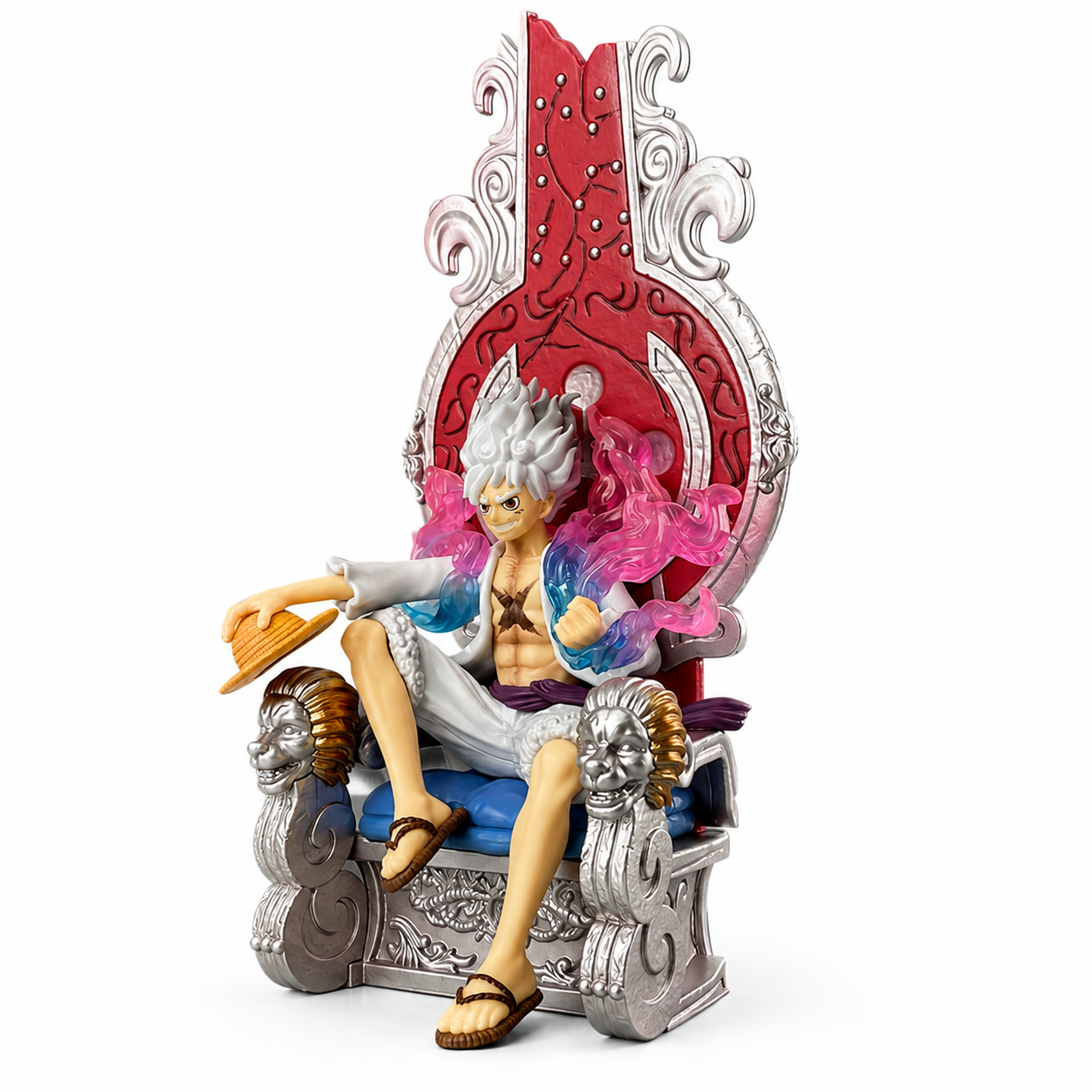 Аниме фигура Luffy Gear 5 на трон от One Piece – страничен изглед