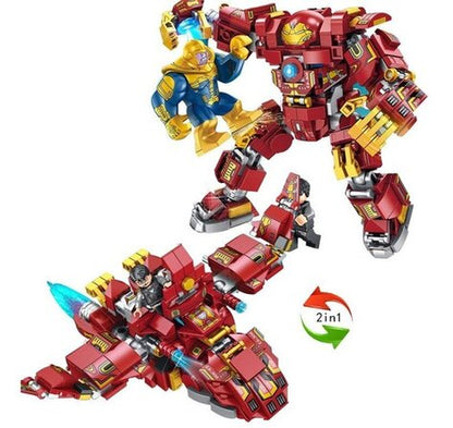 Конструктор Super Hero Iron Armor 2в1 – брониран робот и джет с фигурки (422 части)