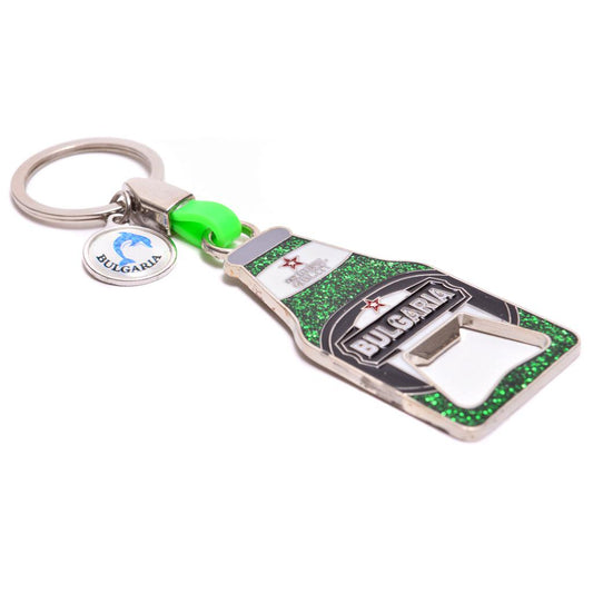 Метален ключодържател с отварачка – бутилка с надпис Bulgaria