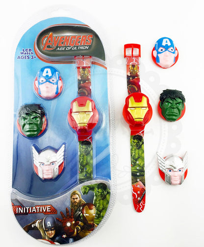 Avengers – Детски LCD часовник с капачета герои