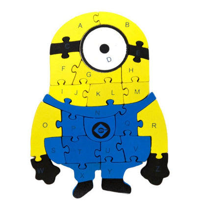 Дървен пъзел Миньон с букви и цифри