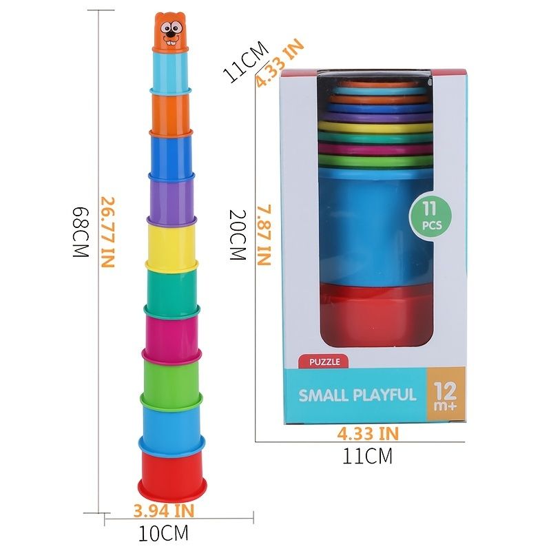 Цветни чашки за подреждане – 11 броя