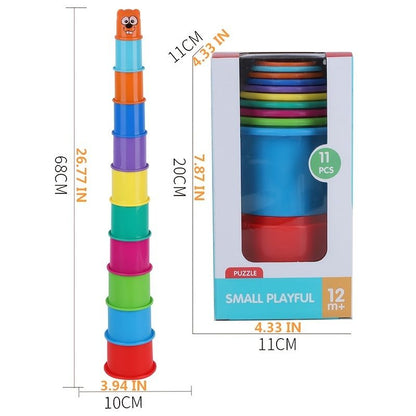 Цветни чашки за подреждане – 11 броя