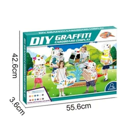 DIY картонен камион за оцветяване – комплект с бои