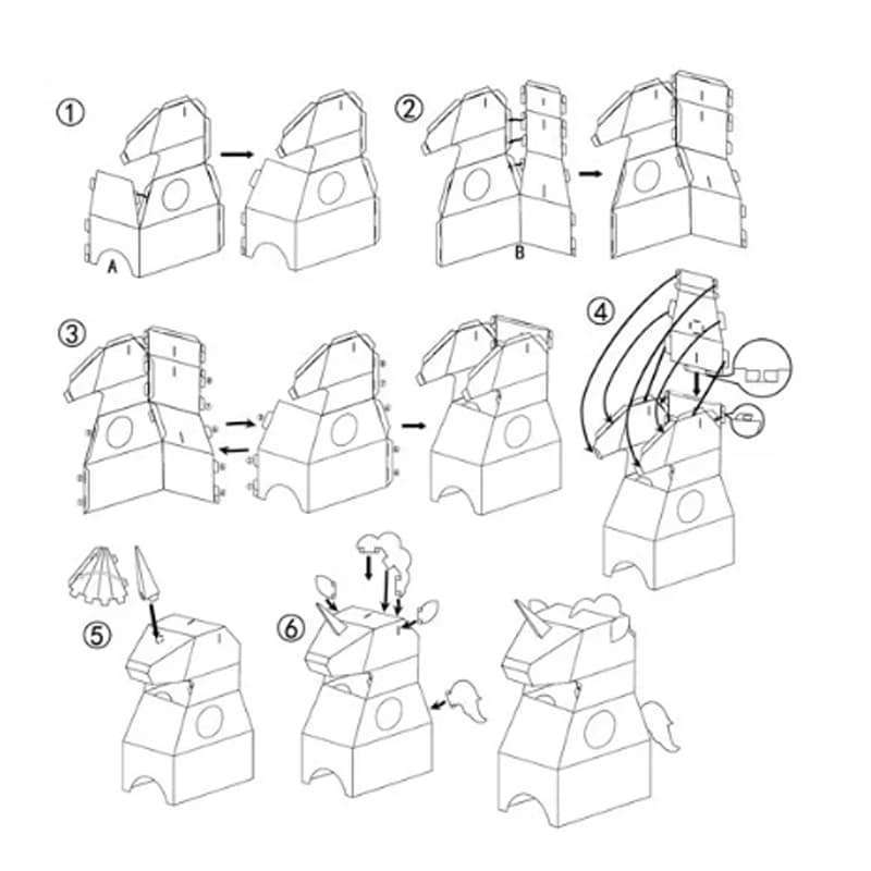 DIY Картонен Еднорог за Оцветяване – Костюм за Деца