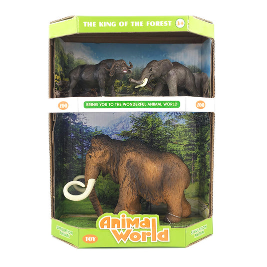 Animal World – Комплект с фигури на мамут, слон и бивол