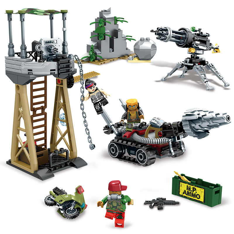 Конструктор Black Gold – военна база с оръдие и фигурки (314 части)