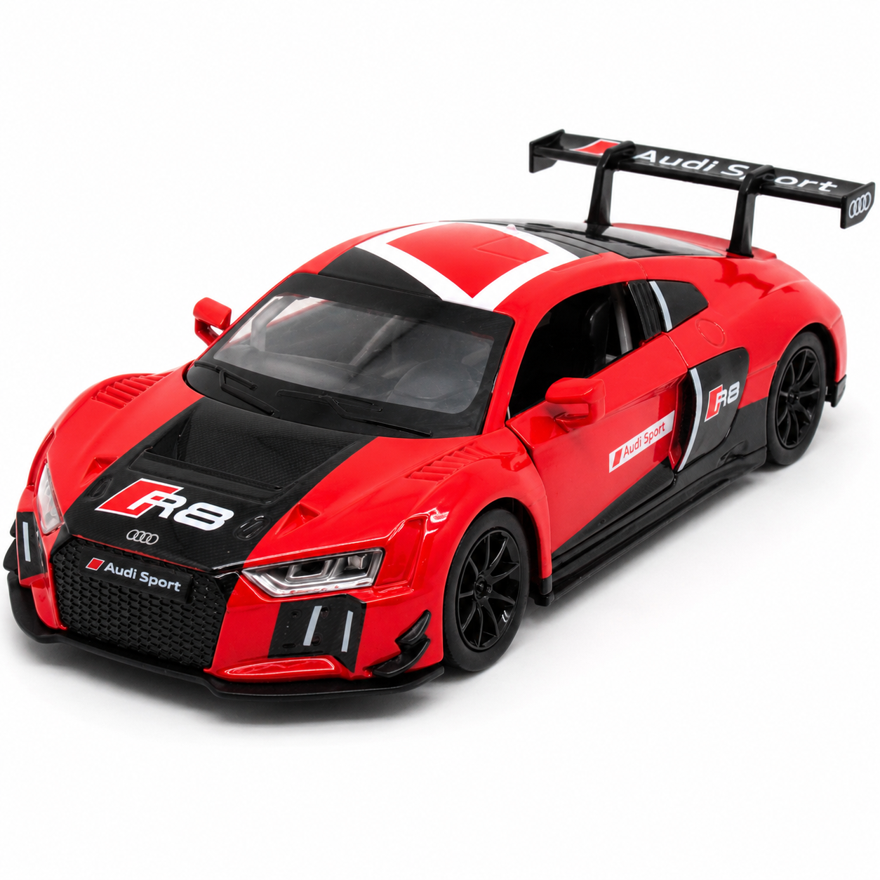 Червен метален модел Audi R8 LMS в мащаб 1:24