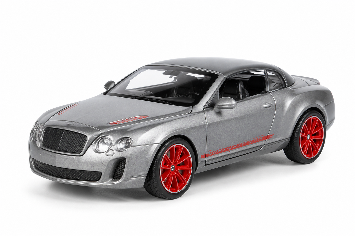 Сребрист метален модел Bentley Continental Supersports ISR в мащаб 1:24