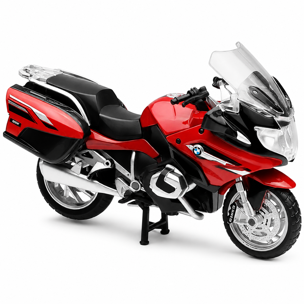 Червен метален модел BMW R 1250 RT в мащаб 1:12