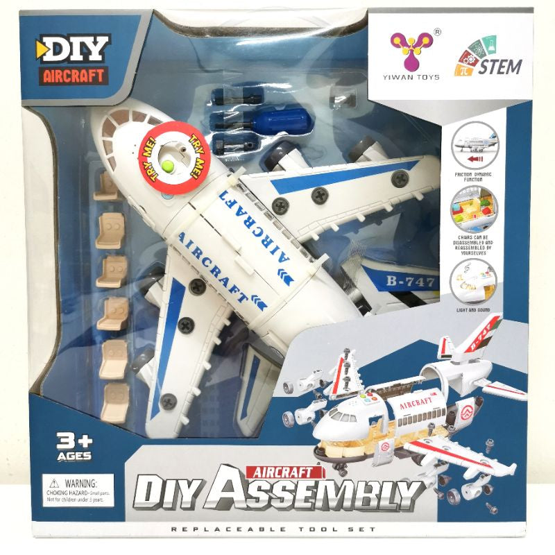 Самолет за сглобяване DIY Aircraft Assembly B-747 със светлини и звук