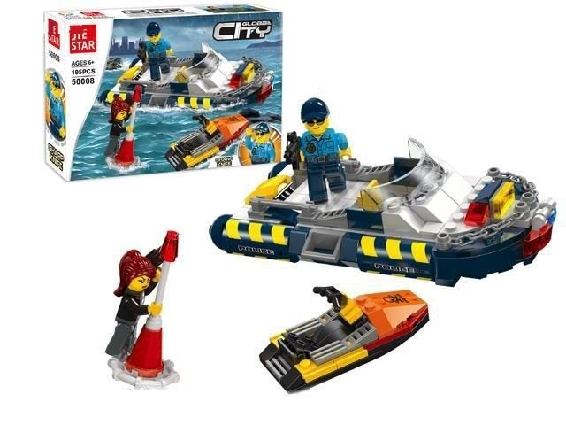 Конструктор Police Boat Chase – полицейска лодка и джет (195 части)