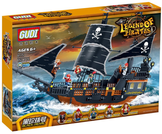 Конструктор Pirate Ship Legend – пиратски кораб с платна и фигурки (652 части)