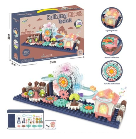 Конструктор със зъбни колела и светлини – Building Block Track 35 см
