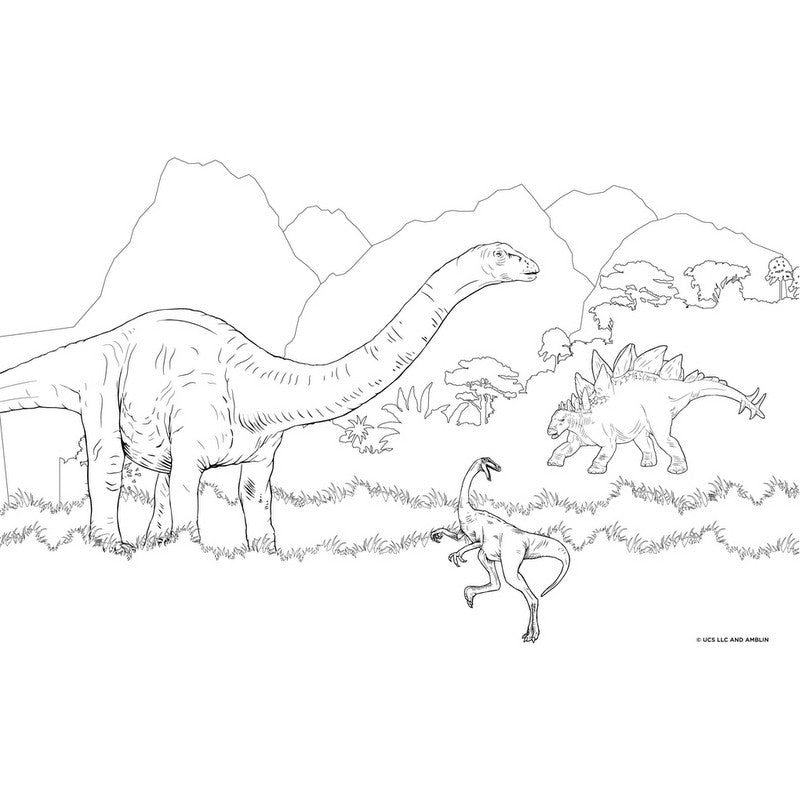 Блок за рисуване Jurassic World със стикери и шаблон – 40 листа